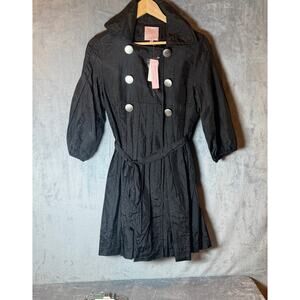 Romeo & Juliet Couture Black Trench Coat Style Dress – Size Large (NWT)